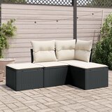  4-dijelni set vrtnih sofa od poliratana s jastucima crni | shoptok.hr