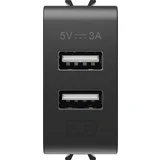 chorus, dual usb punjac, tip a+a, 5V 3A, 1M, crni