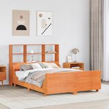 vidaXL Knjižna postelja brez vzmetnice vošč. rjava 120x190cm trden les | Shoptok.si