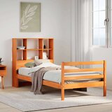 vidaXL Knjižna postelja brez vzmetnice vošč. rjava 90x190 cm trden les | Shoptok.si