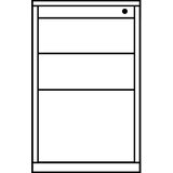 mauser Predalnik, V x G 720 x 800 mm, 2 predala za material, 1 predal za obešalne mape, čista bela / aluminijasto siva / javor | Shoptok.si