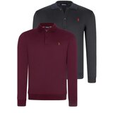 Dewberry DOUBLE SET V4007 MEN'S SWEATSHIRT-PURPLE-NAVY BLUE | Shoptok.si
