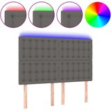  LED uzglavlje sivo 144x5x118/128 cm od umjetne kože | shoptok.hr