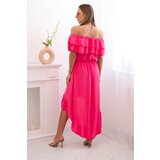 Kesi Włoski Women's off-the-shoulder dress with a longer back pink | shoptok.hr