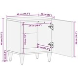 vidaXL Ormarić s vratima 2 pcs Crna 40 x 33 x 46 cm Čvrsto drvo manga | shoptok.hr