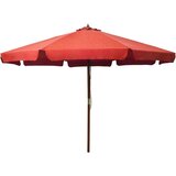 vidaXL Zunanji senčnik z lesenim drogom 330 cm terakota Cene