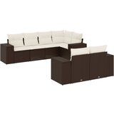 Maison Chic Seti vrtnega pohištva - Vrtna garnitura - Vrtni pohištvo set 7-delna z blazinami rjav poli ratan, (21802045) | Shoptok.si