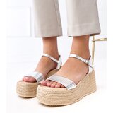  Silver platform espadrille sandals Solora | shoptok.hr