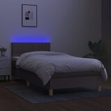 box spring s madracem LED smeđesivi 80 x 200 cm tkanina | shoptok.hr