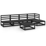  The Living Store Vrtna sedežna garnitura 5-delna črna trdna borovina - Vrtna Sedežna Garnitura, (21444700) | Shoptok.si