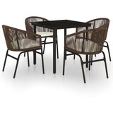  5-dijelni vrtni blagovaonski set smeđi | shoptok.hr