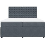  Krevet s oprugama i madracem tamnosivi 200x200 cm baršunasti | shoptok.hr