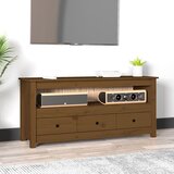 vidaXL TV omarica medeno rjava 114x35x52 cm trdna borovina Cene