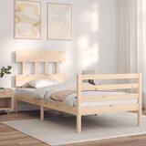 vidaXL Posteljni okvir z vzglavjem 100x200 cm trden les Cene