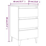 vidaXL noćni ormarić s metalnim nogama boja betona 40 x 35 x 69 cm | shoptok.hr
