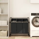  Košara za rublje s 3 vreće crna čelična | shoptok.hr