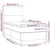  Krevet box spring s madracem LED krem 90x190 cm od tkanine | shoptok.hr