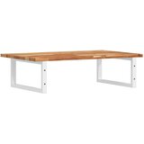  Zidna polica za umivaonik od čelika i masivnog bagremovog drva Smeđa 100 x 50 x 2 cm | Shoptok.si