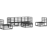  Sjedeća garnitura za vrt s jastukom 6 pcs Crna Aluminij | shoptok.hr