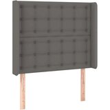  Posteljno vzglavje sivo 103x16x118/128 cm umetno usnje, (20792623) | Shoptok.si