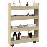 vidaXL Voziček za shranjevanje 4-nadstropni sonoma hrast inž. les | Shoptok.si
