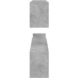  Zidne police 2 kom siva boja betona 100 x 15 x 20 cm od iverice | shoptok.hr