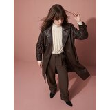 Sinsay Trench kaput od imitacije kože s remenom | shoptok.hr