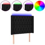 Maison Chic LED Posteljno vzglavje - Vzglavna omarica - Nočna omarica črno 103x16x118/128 cm blago, (21709661) | Shoptok.si