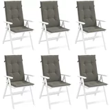  Jastuci za stolice 6 kom tamnosivi 120 x 50 x 4 cm od tkanine
