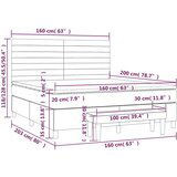  Box spring postelja z vzmetnico temno siva 160x200 cm blago, (20896040) | Shoptok.si