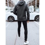 DStreet Softshellowa kurtka męska z kapturem ciemnoszara | Shoptok.si