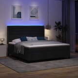  Box Spring postelja z vzmetnico in LED osvetlitvijo Črna 180x200 cm Tkanina, (22050089) | Shoptok.si