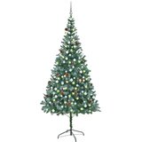 vidaXL Umetna novoletna jelka z LED lučkami, bučkami in storži 210 cm, (20671170) | Shoptok.si