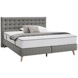 Welnova POSTELJA BOXSPRING 180 cm x 200 cm , tekstil svetlo siva | Shoptok.si