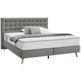 POSTELJA BOXSPRING 180 cm x 200 cm , tekstil svetlo siva