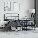 vidaXL Metalni okvir kreveta uzglavlje i podnožje crni 120x200 cm | shoptok.hr