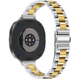 INF združljiv s samsung galaxy watch 8/8 classic tanek jeklen pašček s tremi perlami silver+gold, (5000116406) | Shoptok.si