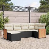 vidaXL 6-dijelni set vrtnih sofa s jastucima crni od poliratana | shoptok.hr
