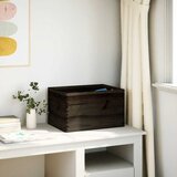  Drvena kutija s ručkama crna 40x30x23 cm puno drvo bor | Eponuda.ba