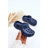 Kesi Kids Foam Crocs Slides navy blue Percy