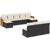 vidaXL 10-dijelni set vrtnih sofa s jastucima crni od poliratana | shoptok.hr