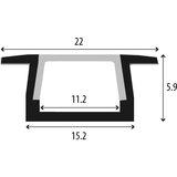 Ugradni aluminijumski profil za led trake LPR-2206/1 | ePonuda.com