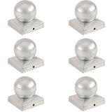 vidaXL Pokrovčki za stebričke 6 kosov krogla pocinkana kovina 91x91 mm | Shoptok.si
