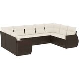 vidaXL 9-dijelni set vrtnih sofa s jastucima poliratan smeđi | shoptok.hr