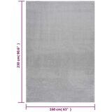  Perivi mekani pahuljasti tepih 160 x 230 cm protuklizni sivi | shoptok.hr