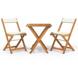  3-dijelni sklopivi bistro set i jastuci masivno bagremovo drvo | Eponuda.com