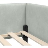 vidaXL Kotni posteljni okvir z vzglavjem Svetlo siva 100 x 200 cm | Shoptok.si