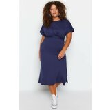 Trendyol Curve Plus Size Dress - Blue - Jersey dress Cene