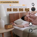 VORRINC digitalna lesena budilka z USB priključkom | Shoptok.si
