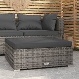vidaXL Vrtni tabure s jastukom sivi 70 x 70 x 30 cm od poliratana Cijene